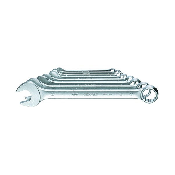 Gedore Combination Wrench Set, 8 pcs., 10-24mm, Wrench Head Sizes: 10mm to 24mm - 7-08