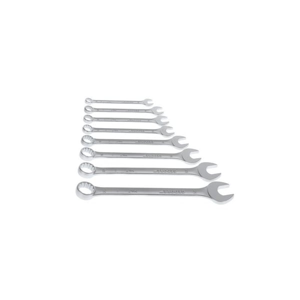 Gedore Combination Wrench Set, 8 pcs., 10-24mm, Wrench Head Sizes: 10mm to 24mm - 7-08