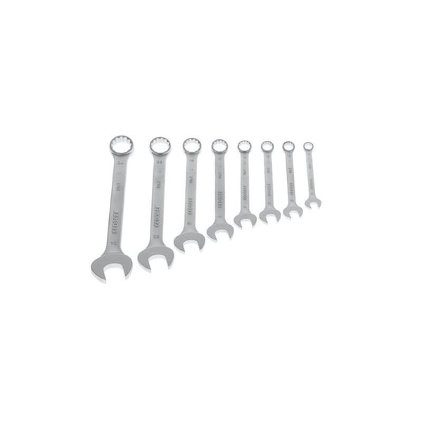 Gedore Combination Wrench Set, 8 pcs., 10-24mm, Wrench Head Sizes: 10mm to 24mm - 7-08