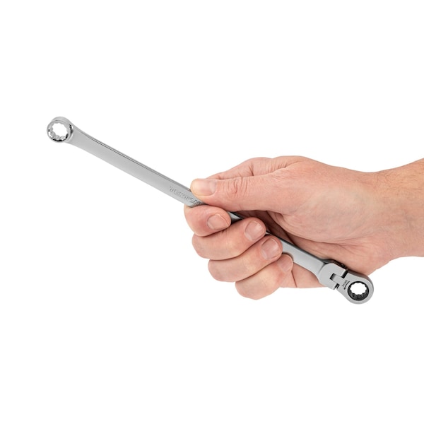 Tekton 10 mm Long Fixed/Flex Head 12-Point Ratcheting Box End Wrench - WRB35410