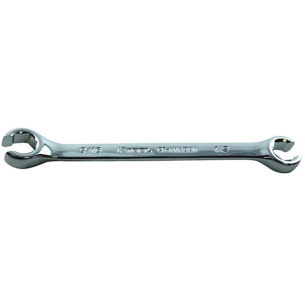K-Tool International Flare Nut Wrench, High Polish, 1/2"x9/16" - KTI-44416