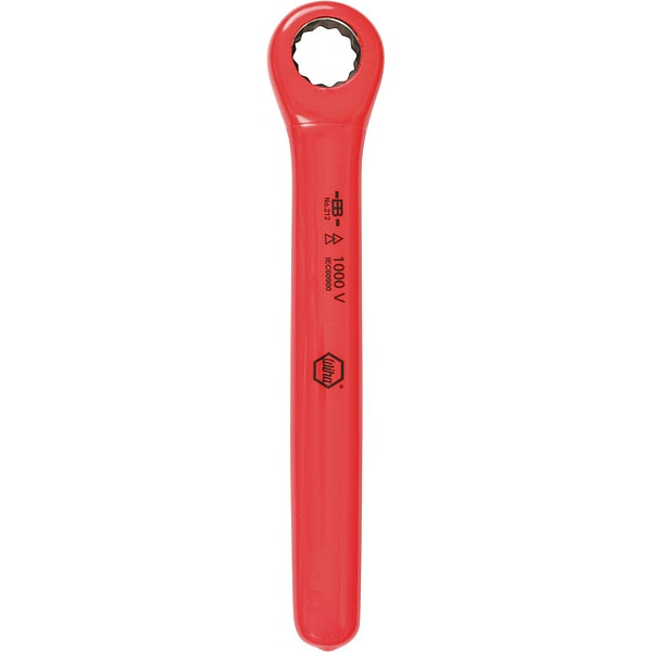 Wiha Insulated Ratcheting Wrench, Metric, 6" L - 21213