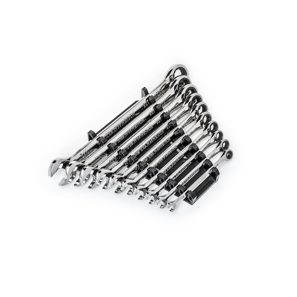 Gearwrench 10 Piece 90-Tooth 12 Point SAE Combination Ratcheting Wrench Set - 86958