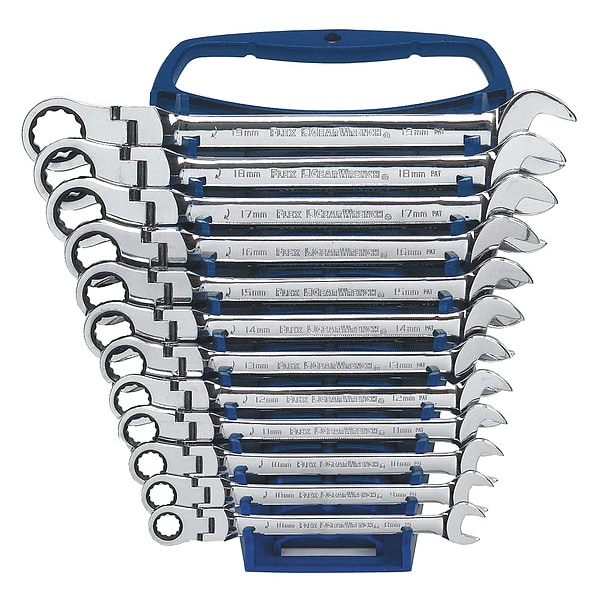Gearwrench 12 Piece 72-Tooth 12 Point Flex Head Ratcheting Combination Metric Wrench Set - 9901D