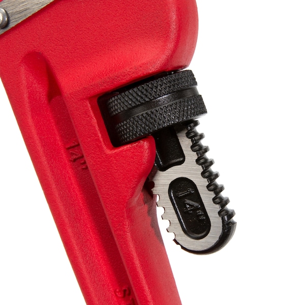 Steelman 14Inch HeavyDuty Cast Iron Straight Handle Pipe Wrench - 60882