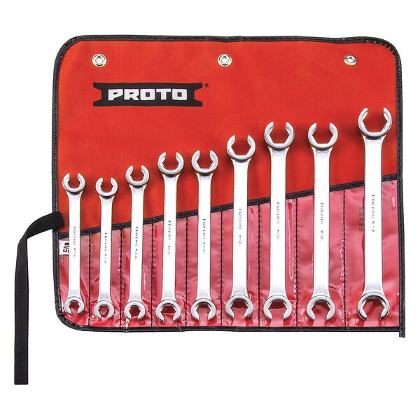 Proto Flare Nut Wrench Set, 9 Pieces, 6 Pts - J3740