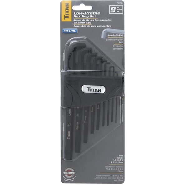 Stein World Titan 9-Piece Metric Low Profile Hex Key Set - 12738