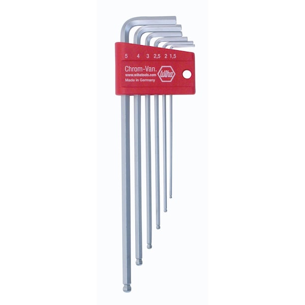 Wiha 6-Piece Metric Ball End Long Hex L-Key Set - 66995