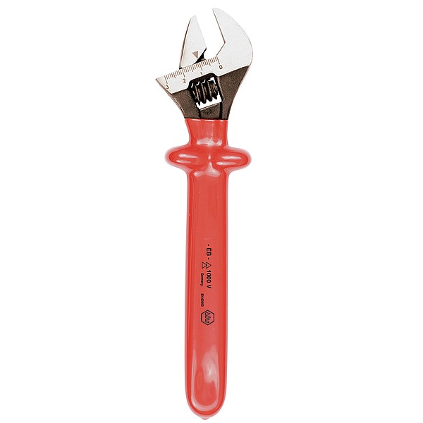 Wiha Adj. Wrench, Ins., 12", 1-1/2" Cap., Natural - 76212