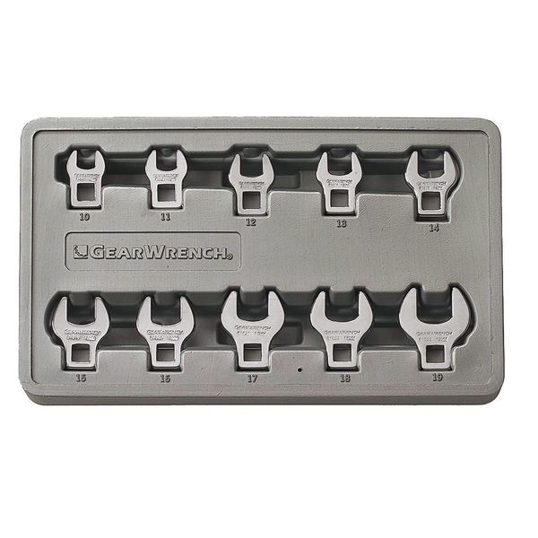 Gearwrench 10 Piece 3/8" Drive Crowfoot Metric Wrench Set - 81909