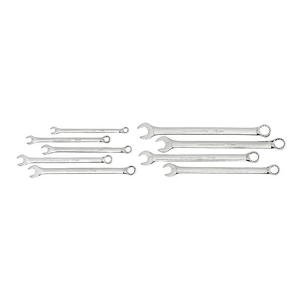 Gearwrench 9 Piece 12 Point Long Pattern Combination Metric Wrench Set with Tool Roll - 81932