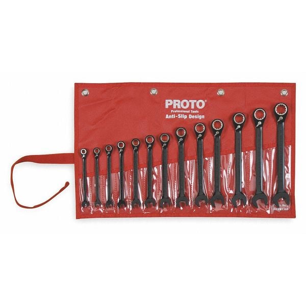 Proto Ratcheting Wrench Set, Metric, 7 mm to 19 mm, 13-Piece - JSCVM-13S