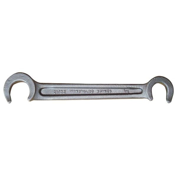 Westward Double End Valve Wheel Wrench, 1/2 in 21/32 in Head Size, 8 in Overall L, Alloy Steel - 5PWE5