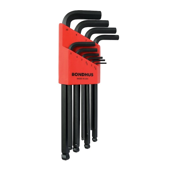 Bondhus Metric Ball End L-Wrenches Set, 10 Piece - BND10990