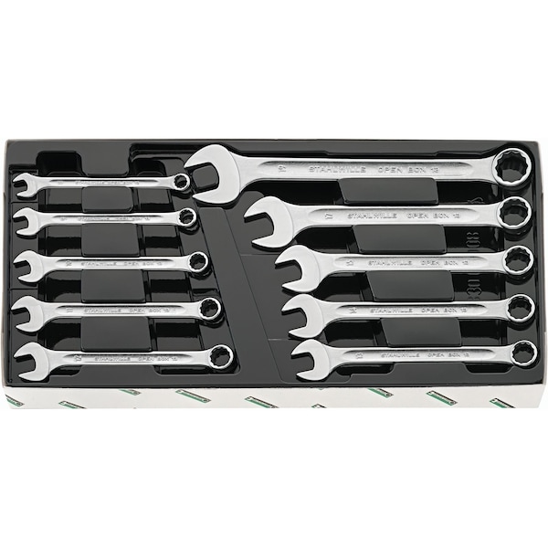 Stahlwille Tools Set: Combination Wrench OPEN-BOX No.13/10 KT 10-pcs. - 96400808