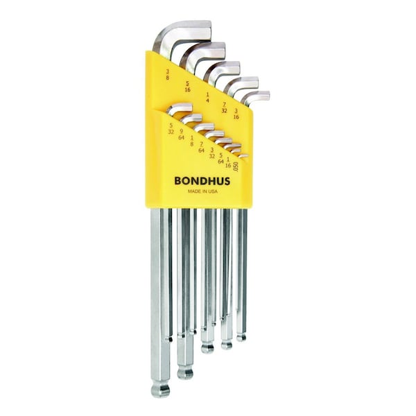 Bondhus Hex Ball End Wrench Set, 13 Piece, .050 - BND16737