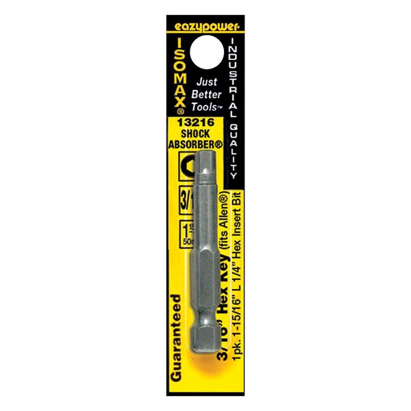 Eazypower Eazypower Isomax Hex 3/16 in. X 2 in. L Power Bit Hex Key Chrome Vanadium Steel 1 pc - 13216
