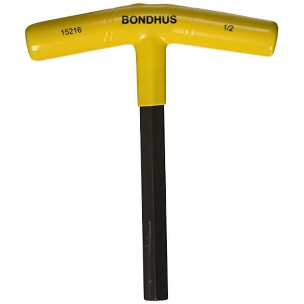 Bondhus 1/2 In. X 6.0 In. Hex End T-Handle With Proguard, Tagged And Barcoded - 45216
