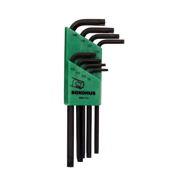 Bondhus Torx Wrench Set, 8 Piece, T9 To T40, Long L - BND31834