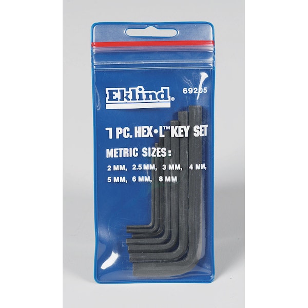 Eklind Eklind Hex-L 2-8 mm Metric Short Arm Hex L-Key Set 7 pc - 69205