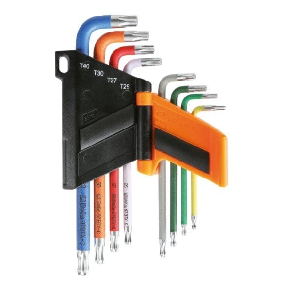 Beta 97BTX Set of 8 Color Coded Star Keys with Ball End and Holder, T9-T40 - 000971658