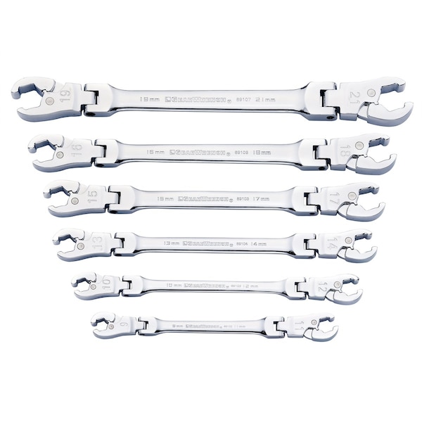 Kd Tools Piece Ratcheting Flex Flare Nut Wrench Set, Metric, 6 - KDT89101D
