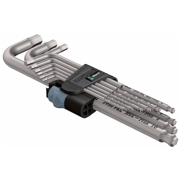 Wera Metric Hex-Plus Stainless Steel L-Key Wrench Set - 9 Piece - 5073544001