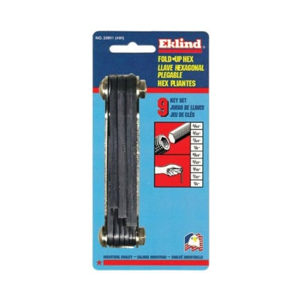 Eklind Eklind 5/64-1/4 9Pc. Ball End Fold Up SAE Hex Key Set - 20911