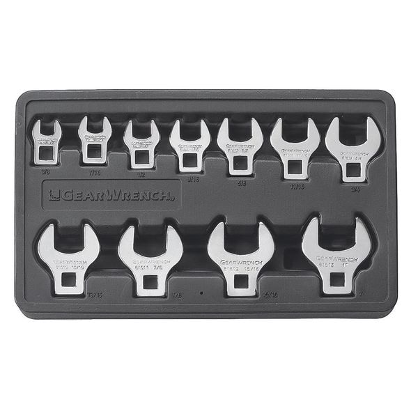 Gearwrench 11 Piece 3/8" Drive Crowfoot SAE Wrench Set - 81908