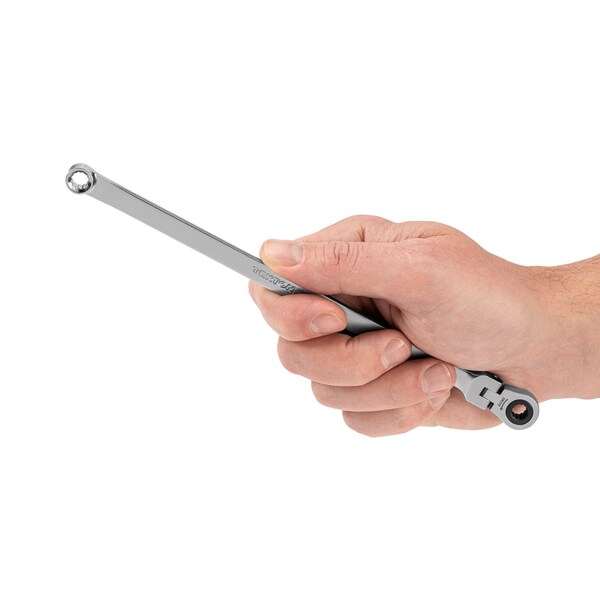 Tekton 1/4'' Long Fixed/Flex Head 12-Point Ratcheting Box End Wrench - WRB35306