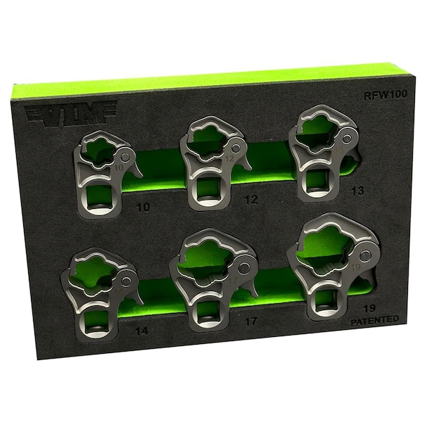 Vim Tools 5 Piece 3/8 Inch Drive Ratcheting Flare Nut Set 15, 16, 17, 18, 19 Mm - RFW150