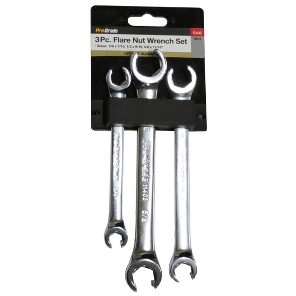 Cromo SAE Flare Nut Wrench Set - 3 Piece - CR3309173