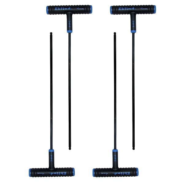 Eklind Metric Plain Ball Hex Key, 4 mm Tip Size, 9 in Long, 3 in Short, 4 PK - 64840