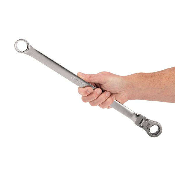 Tekton 23 mm Long Fixed/Flex Head 12-Point Ratcheting Box End Wrench - WRB35423