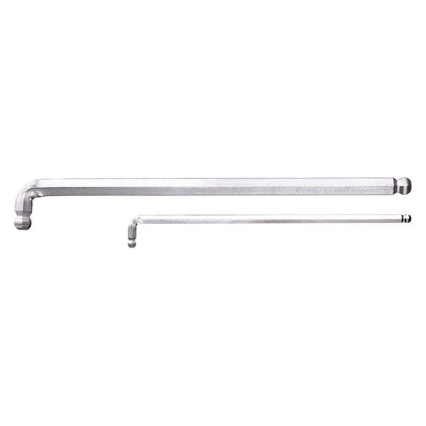 Gedore Metric Plain Ball Hex Key, 4 mm Tip Size, 5 43/64 in Long, 37/64 in Short - 42 DKEL 4