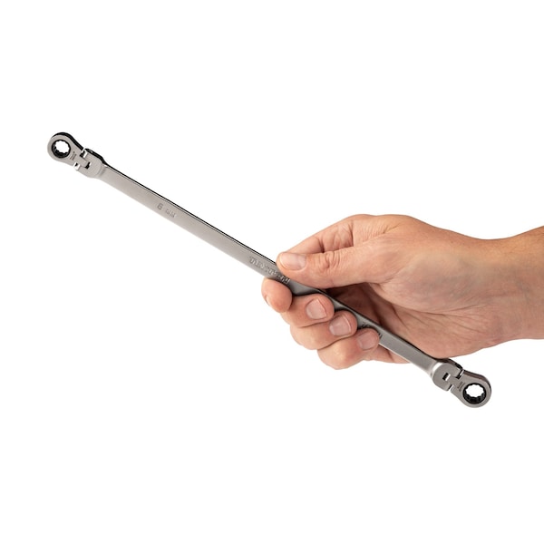 Tekton 8 x 10 mm Long Flex Head 12-Point Ratcheting Box End Wrench - WRB36408