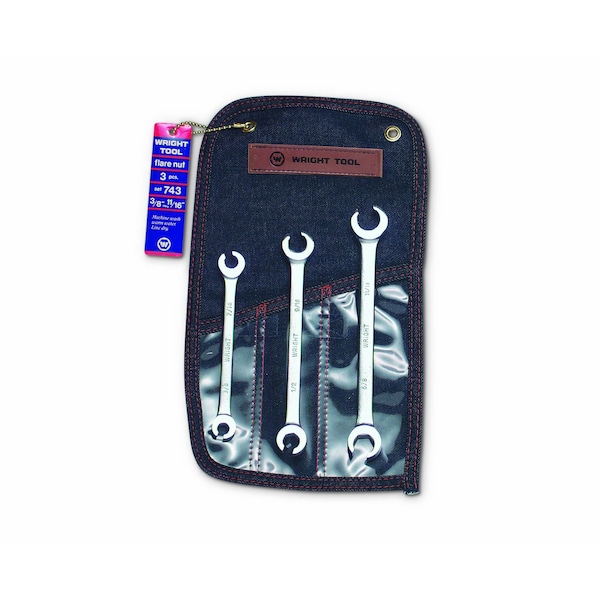 Wright Tool Flare Nut Wrench 3 Piece Set - 6 Point S - 743