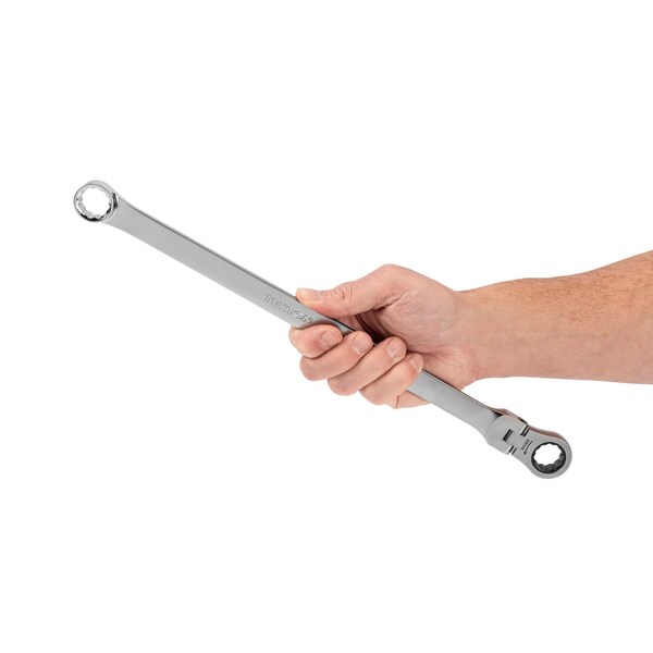 Tekton 18 mm Long Fixed/Flex Head 12-Point Ratcheting Box End Wrench - WRB35418