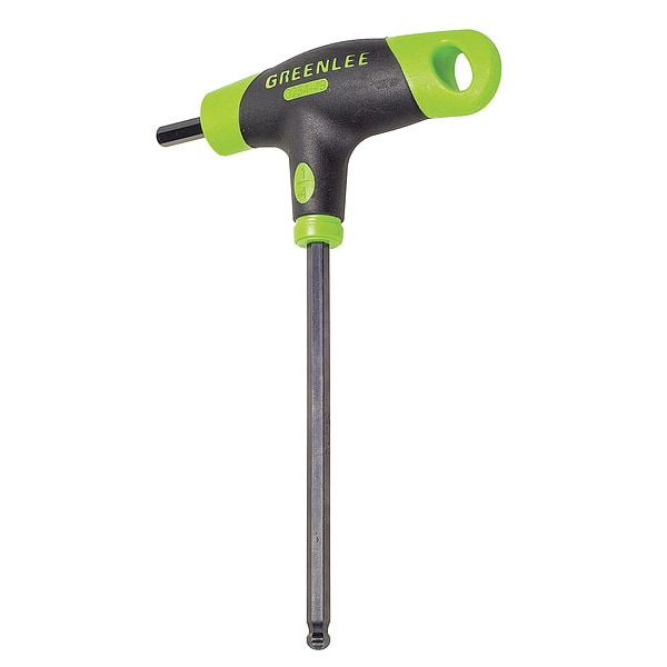Greenlee SAE Plain Ball Hex Key, 1/4" Tip Size, 5 9/64 in Long, 2 29/64 in Short - 0254-49