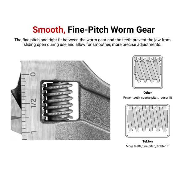 Tekton 6 Inch Adjustable Wrench 1-1/2 in. Jaw Capacity - WSA04122