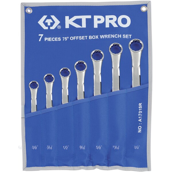 Kt Pro Tools Offset (75 Degree) Box Wrench Set, 7 Piece - A1701SR