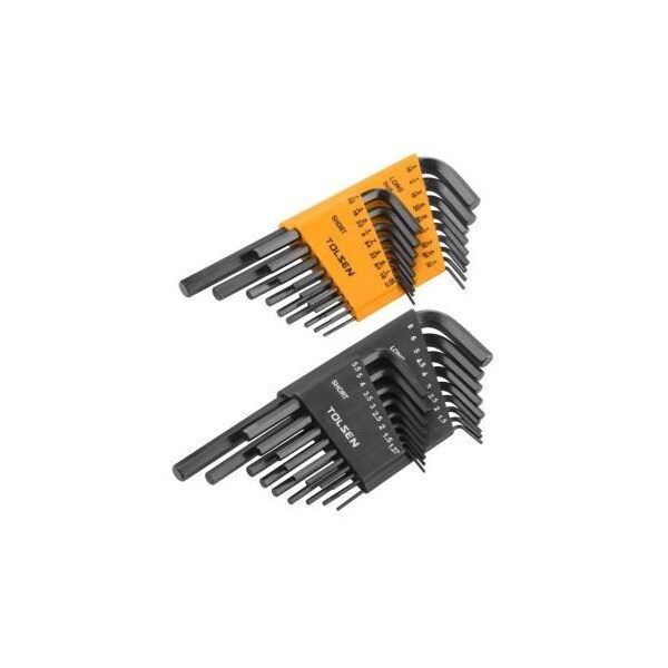 Tolsen 36pc SAE/Metric Hex Set-1/16, 5/64, 3/32, 1/8, 9/64, 5/32, 3/16, 1/4, 5/16, 0.05, 1/16, 5/64, 3/32,  - 20094