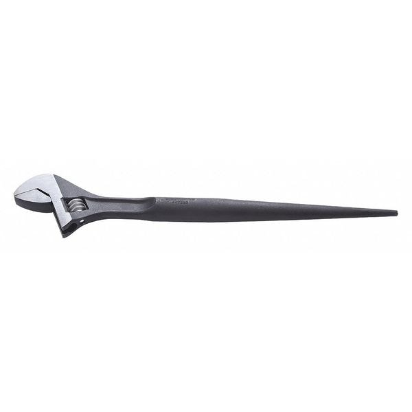 Westward Adjustable Spud Wrench, 16-3/8 in Overall Length, 1-5/8 in Head, 0 in Offset, Alloy Steel - 447Z55