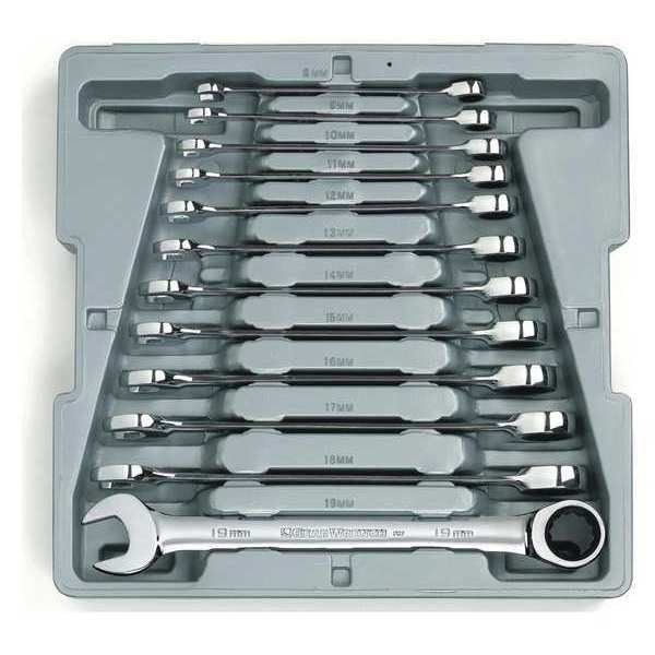 Gearwrench 12 Piece 72-Tooth 12 Point Ratcheting Combination Metric Wrench Set - 9412