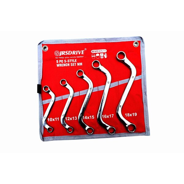 Jrsdrive S-Type Spanner Chrome Vanadium Steel Elliptical Model In Cp Matt Finish Set Of 5 Pcs Metric - E-2004S