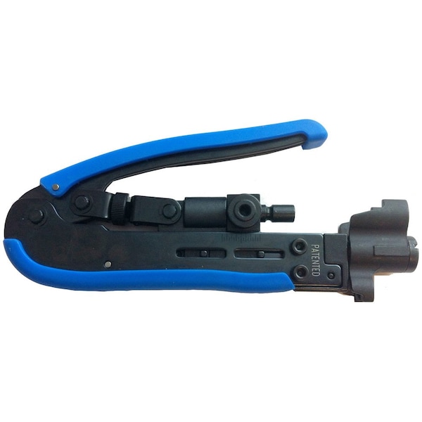 Quest Technology International Coax Non-Ratchet Compression Tool - Pro (Adjsutable Depth) For Bnc, F, RCA On Rg-59/6/11 - TFC-4085