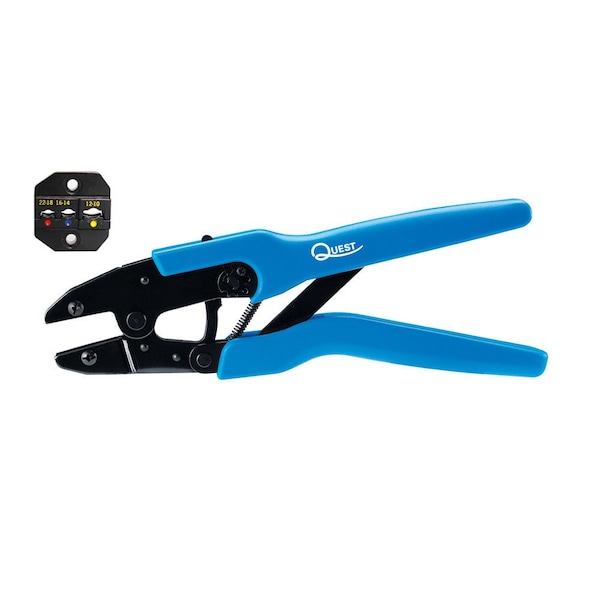 Quest Technology International Coax Ratchet Crimp Tool - 10-22 Awg (Insulated Terminals) - TRF-3051