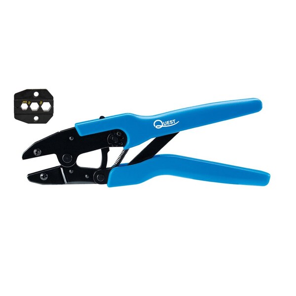 Quest Technology International Coax Ratchet Crimp Tool - .350″/.320″/.255″ For 1Pc F On Rg-59/6/6 Quad - TRF-3020
