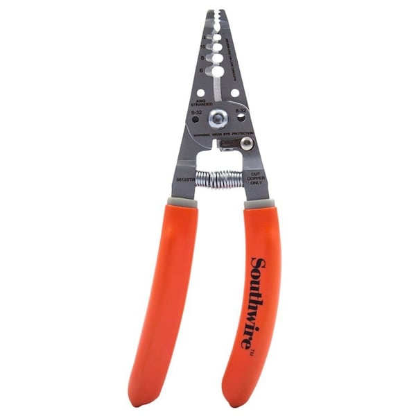 Southwire Compact Wire Stripper/Cutter, 24 to 14 AWG Solid, 26 to 16 Stranded Stripping, 6-1/4 in OAL - S1626STR