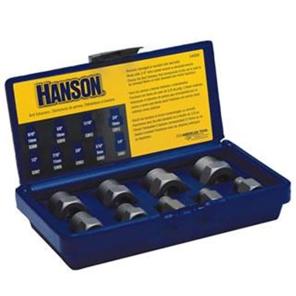 Hanson Hanson HAN54009 Bolt Extractor Set 9Pc .25 Inch -.75 Inch W3-8 Inch Drive - HAN54009